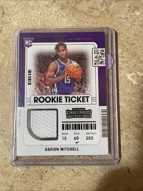 Davion Mitchell Rookie Ticket Basketball Card - Purple